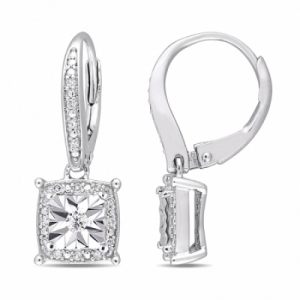 Серьги из серебра с бриллиантом