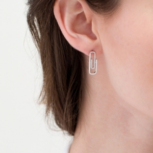 Серьги из серебра с бриллиантом