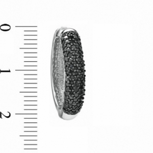 Серьги из серебра с черным бриллиантом