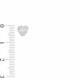 Серьги-гвоздики из белого золота 585 пробы с бриллиантом