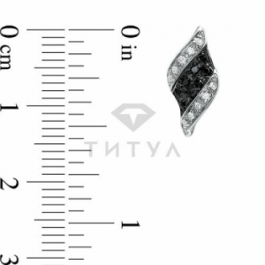 Серьги-гвоздики из серебра с бриллиантом