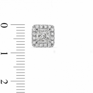 Серьги-гвоздики из белого золота 585 пробы с бриллиантом
