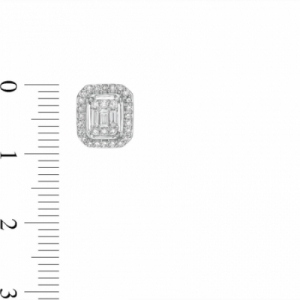 Серьги-гвоздики из белого золота 585 пробы с бриллиантом