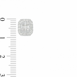 Серьги-гвоздики из белого золота 585 пробы с бриллиантом