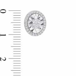 Серьги-гвоздики из белого золота 585 пробы с бриллиантом