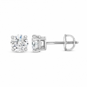Серьги-гвоздики из белого золота 585 пробы с бриллиантом