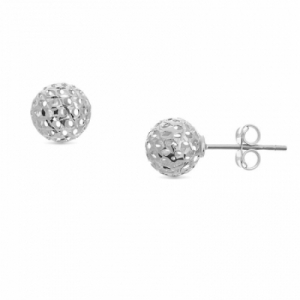 Серьги-гвоздики из белого золота 585 пробы