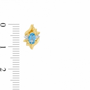 Серьги-гвоздики из желтого золота 585 пробы с Swarovski Zirconia и бриллиантами