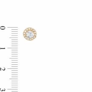 Серьги-гвоздики из желтого золота 585 пробы с Swarovski Zirconia