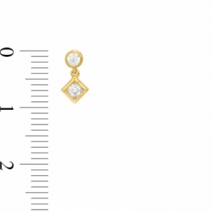 Серьги-гвоздики из желтого золота 585 пробы с бриллиантом
