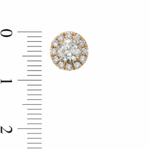 Серьги-гвоздики из желтого золота 585 пробы с бриллиантом