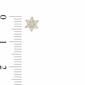 Серьги-гвоздики из желтого золота 585 пробы с бриллиантом