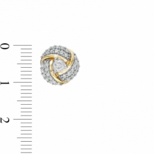 Серьги-гвоздики из желтого золота 585 пробы с бриллиантом