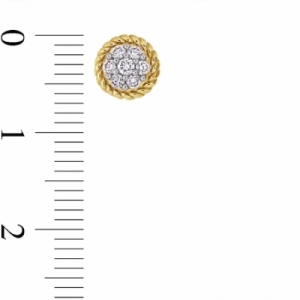 Серьги-гвоздики из желтого золота 585 пробы с бриллиантом