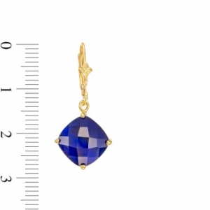 Серьги из желтого золота 585 пробы с сапфиром