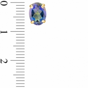 Серьги-гвоздики из желтого золота 585 пробы с топазом