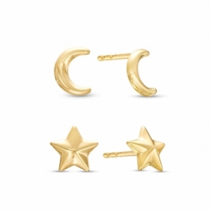 Серьги-гвоздики из желтого золота 585 пробы