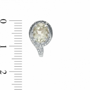 Серьги-гвоздики из серебра 925 пробы с кварцем и бриллиантами