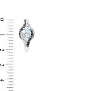 Серьги-гвоздики из серебра 925 пробы с топазоми бриллиантами