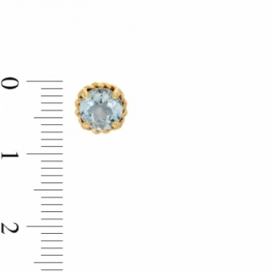 Серьги-гвоздики из серебра 925 пробы с аквамарином