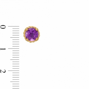 Серьги-гвоздики из серебра 925 пробы с аметистом
