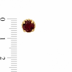 Серьги-гвоздики из серебра 925 пробы с гранатом