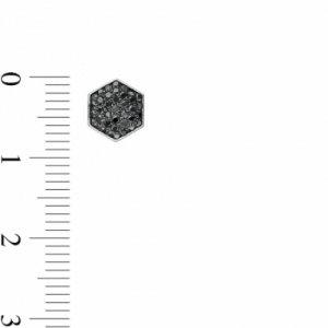 Серьги-гвоздики из серебра 925 пробы с черным бриллиантом