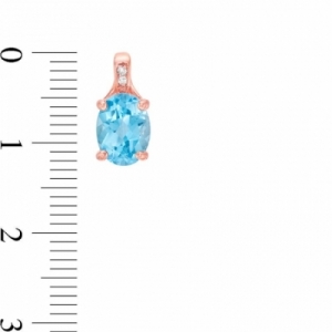 Серьги-гвоздики из серебра 925 пробы с топазом и бриллиантами