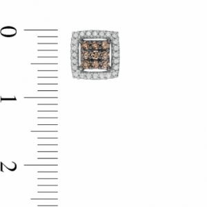 Серьги-гвоздики из красного золота 585 пробы с бриллиантами