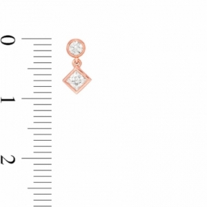 Серьги-гвоздики из красного золота 585 пробы с бриллиантом