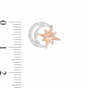 Серьги-гвоздики из серебра 925 пробы с бриллиантом