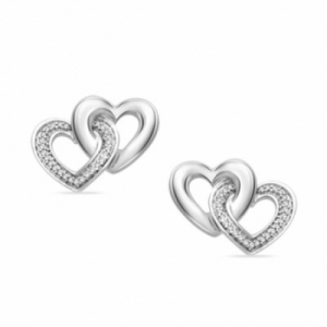 Серьги-гвоздики из серебра с бриллиантом