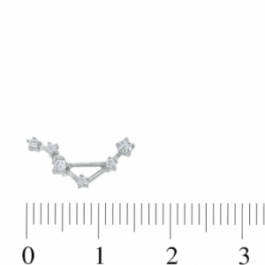 Серьги-гвоздики из серебра с бриллиантом