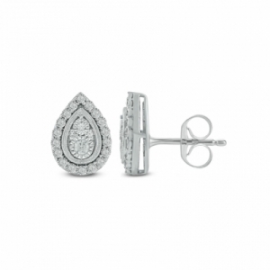 Серьги-гвоздики из серебра с бриллиантом