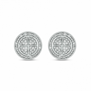 Серьги-гвоздики из серебра с бриллиантом