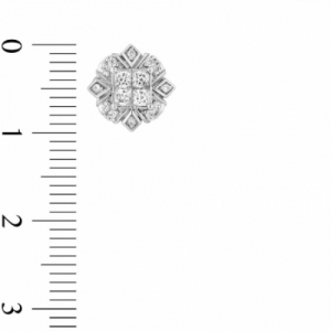 Серьги-гвоздики из серебра с бриллиантом