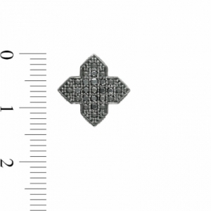 Серьги-гвоздики из серебра с черным бриллиантом