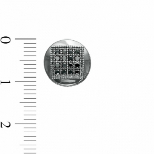 Серьги-гвоздики из серебра с черным бриллиантом