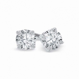 Серьги из платины с бриллиантом