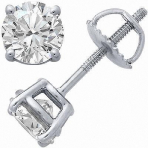 Серьги из платины с бриллиантом