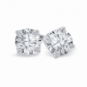 Серьги из платины с бриллиантом