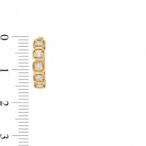 Серьги конго из желтого золота 585 пробы с бриллиантом
