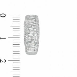 Серьги конго из белого золота 585 пробы с бриллиантом