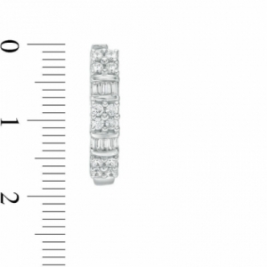 Серьги конго из белого золота 585 пробы с бриллиантом