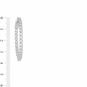 Серьги конго из белого золота 585 пробы с бриллиантом