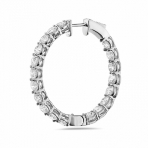 Серьги конго из белого золота 585 пробы с бриллиантом