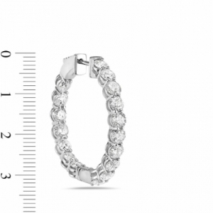 Серьги конго из белого золота 585 пробы с бриллиантом