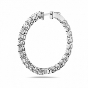 Серьги конго из белого золота 585 пробы с бриллиантом
