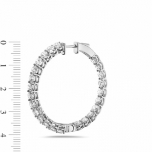 Серьги конго из белого золота 585 пробы с бриллиантом