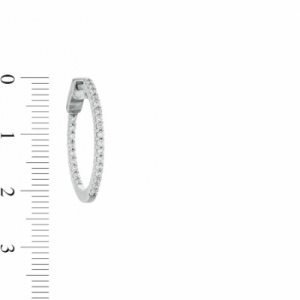 Серьги конго из белого золота 585 пробы с бриллиантом